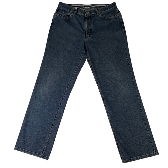 Hiltl ZE 500 Men's Size 36x32 Dark Wash Denim Blue Jeans Relaxed Fit Cotton - Picture 1 of 7